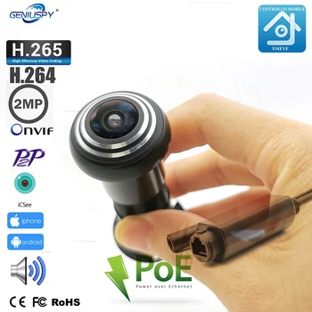 HD 1080P Fisheye Luknjo POE IP Kamera Mini Vrata Oči Hole Kamera Onvif Omrežja P2P Nadzor Ipc Webcam Varnosti XMEYE ICSEE