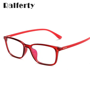 Ralferty Obravnavi Očala Ženske Moški TR90 Daljnovidnost Očala Rdeče Črn Kvadrat Anti-modra 1.0 1.5 2.0 2.5 3.0 3.5 4.0 X11661