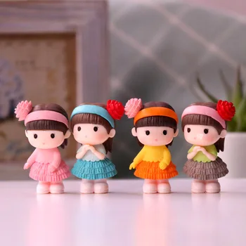 Mini srčkan/lep plastičnih baby doll igrajo lutke igrače akcije zbiranja slika dekleta darilo 4pcs/veliko otroka v klobuk