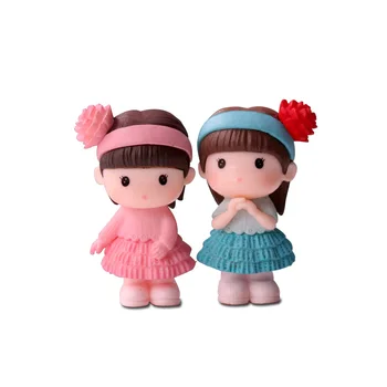 Mini srčkan/lep plastičnih baby doll igrajo lutke igrače akcije zbiranja slika dekleta darilo 4pcs/veliko otroka v klobuk