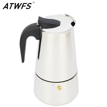 ATWFS Visoke Kakovosti 4/6/9 Skodelice iz Nerjavečega Jekla, aparat za Kavo Moka Lonec Espresso Skodelice Latte Percolator Štedilnik Vrhu Espresso Pot