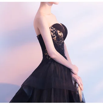 Haljo De Soiree 2020 Ženske seksi črne Večerne Obleke brez naramnic Elegantne Tiste vezenine Stranka maturantski halje plemenito dolgo Gostiteljice Obleko