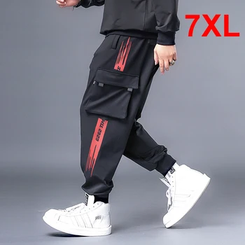 Velika Velikost 7XL Hip Hop Ulične Tovora Hlače Moški Oversize Hlače Sweatpants Moški Jogger Priložnostne Moda Hlače Plus Szie HX527