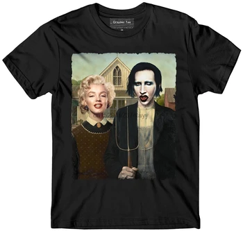 Bombaž Kul Človek Nove Priljubljeni Smešno Marilyn Monroe In Manson Premije Mehko Bombažno majico,