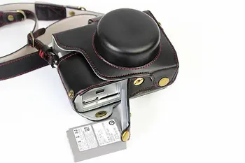 Luksuzni Usnje Primeru Zajema Vrečko za Olympus OM-D OMD EM10 II EM10 Mark II (14-42mm Objektiv) z Baterijo Openning Fotoaparat Torba