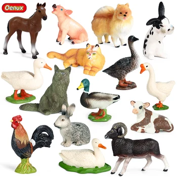 Oenux Kmetiji Sealife Model Simulacije Gos, Raca Psov, Mačk, Kuncev, Prašičev figuric Živali, Figur PVC Miniaturni Lep Otroci Igrače