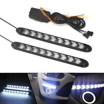 XINFOK Nepremočljiva Plastičnih 12V Super Svetla LED Dnevnih Luči za Univerzalni Modeli Avtomobilov DRL Dnevno Svetlobo
