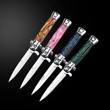 AKC folding nož mavrica 7 barv neobvezno fiksno rezilo 400C leseni ročaj zbirka darilo EOS varstvo orodje