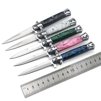 AKC folding nož mavrica 7 barv neobvezno fiksno rezilo 400C leseni ročaj zbirka darilo EOS varstvo orodje