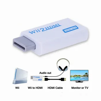 2018 Nove Visoke Kakovosti Full HD HDMI 1080P Prilagodilnik Pretvornika S 3,5 mm Avdio Izhod Za Wii 2 HDMI Bela Dropshipping 012