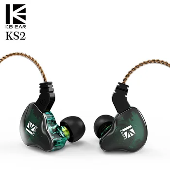 KBEAR KS2 1BA + 1DD in-ear slušalke HIFI šport zaslon slušalke, ki teče gaming slušalke z 2-pin 0.78 mm priključek za TRI I3
