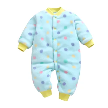 Pozimi toplo enodelno obleko za newborn baby girl boy žamet debel toplo multi-barvni tisk jumpsuit одежда для новорождëных 40*