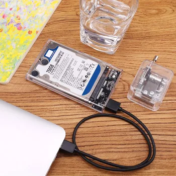 2019Transparent USB3.0 USB 3.0 Zunanji SATA, HD HDD 2.5 Inch Hard Disk Ohišje Škatla za Shranjevanje Primeru s Kablom Cabo vroče prodaje