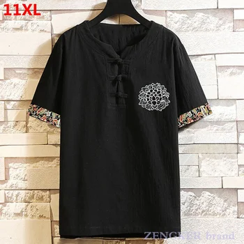 Prevelik plus velikost perilo majica 9XL 10XL 11XL moški Kitajski stil plus velikost brat krog vratu t-shirt kratek rokav