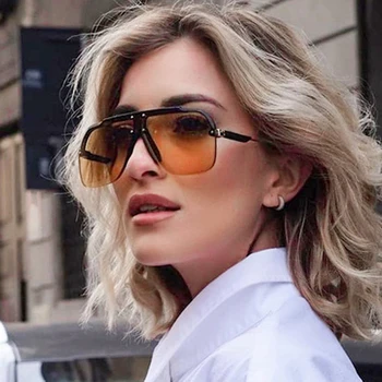Nova Moda Sunglass Oblikovalec Luksuzne Blagovne Znamke Pilot Sončna Očala Ženske Vintage Retro Rimless Sončna Očala Za Ženske 2021 Trend Odtenki