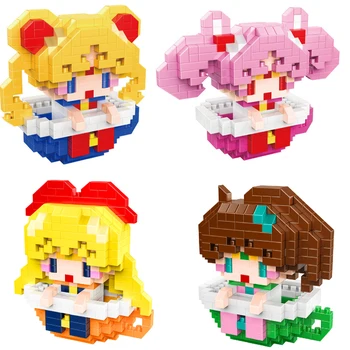Lep Japonska risanka Sailor Moon teacup mikro diamond blok Chibiusa Venera, Jupiter stavbe opeka številke nanobrick igrače