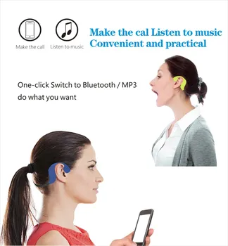 DDJ 2 v 1 Bluetooth Kostne Prevodnosti Slušalke MP3 Predvajalnik Bas IPX8/IP55 Nepremočljiva Brezžične Slušalke z Pomnilnik za Xiaomi