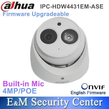 Original Dahua angleški IPC-HDW4431EM-ASE Zamenjajte IPC-HDW4431EM-KOT Z Logotipom 4MP IR Omrežna Dome Kamera, Mikrofon, Vgrajen V