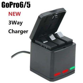 Za Gopro HERO7 6 5 Original baterija Gopro baterije NOVO 3-stezni LED Polnilec Polje za GOPRO HERO 5 7 8 dodatno Opremo fotoaparata Clownfish