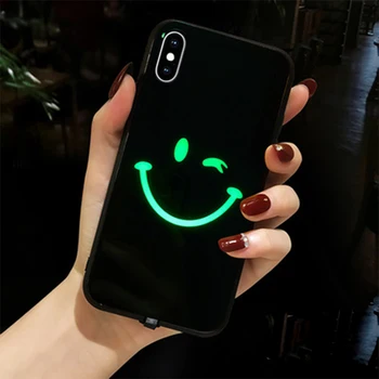 Nasmeh Razsvetljava Telefon Primeru Za iPhone 12 Pro Max 11 6 7 8 X Plus XR XS Tempred Stekla Klic LED Primeru