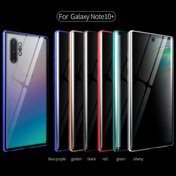 Ohišje Za Samsung Galaxy Note 10 Plus Opomba 8 Opomba 9 Anti Vohun 9H Popolno Zasebnost Kaljeno Steklo Zaščitnik Zaslon Kovinski Magnet primeru