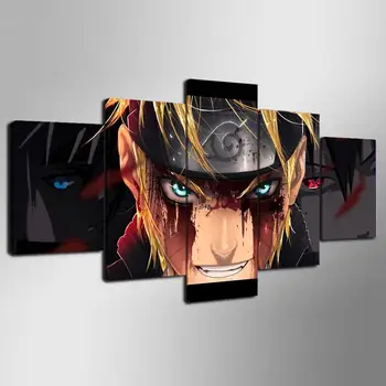 Plakati Na Platno Začetni Dekoracijo Sodobni Okvir 5 Plošči Naruto Znak Steno dnevne Sobe Umetnosti HD Tiskane Slike Slikarstvo