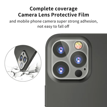 Luksuzni Objektiv Kamere Protector za iPhone 12 11 Pro Max/12 mini Kaljeno Steklo Fotoaparat Film Za iPhone 11 12 Kovinski Zadnja Kamera, Objektiv