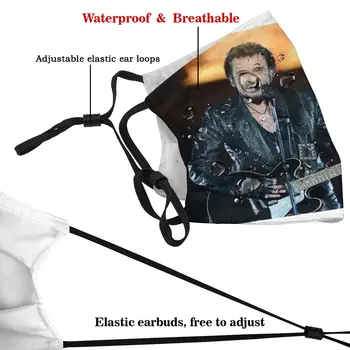 Johnny Hallyday Rock N Roll Ponovno Natisnjen Usta, Obraz Maske z filtri Proti Vetru Prah Dokaz zaščitni Pokrov Respirator za Odrasle