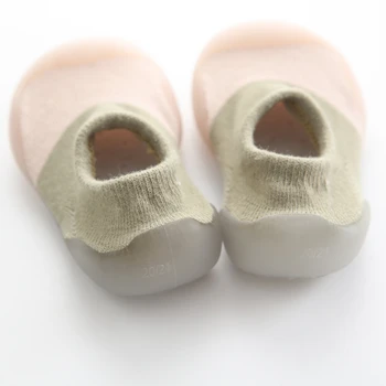 Baby nogavice, čevlji za pomlad jesen luštna mačka slog bombaž tla čevlji mehko dno anti-slip prvi pohodniki 0-3 let