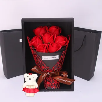 Valentinovo Poročno darilo rose cvet darilo polje šopek medved plišastih lutka Valentinovo darilo rose medved rose dekoracijo
