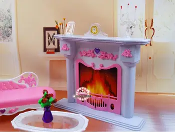 Brezplačna Dostava Dekle rojstni dan plastičnih Play Set Pohištva Ogenj postavite stol pribor za barbie lutka,dekleta igrajo hiše,dekleta darila