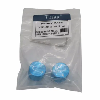 Taiss/ 2pcs Modra Aluminija Rotacijski Elektronski Nadzor Potenciometer Gumb za 6 mm Premer Gredi, 20 mm Dia x 15,5 mm Višina