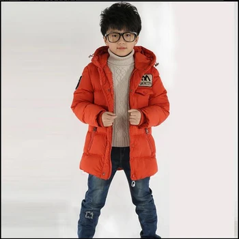 INS VROČE baby fantje zimsko jakno hooded 3-11 let starih otrok parkas vroče prodajo Plus debelo Eksplozije M označevanje zeleno oranžna