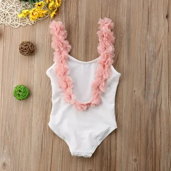 Otroci Baby Dekleta Cvet Povodcem Kopalke Obleka, Kopalke Bikini Set Za Kopanje Poletje Srčkan Obleko