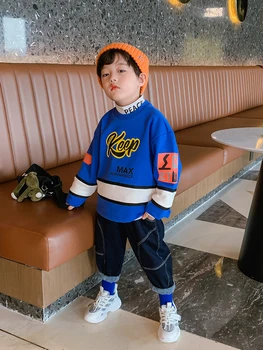 Fantje' Bombaž Modne blagovne Znamke Majica 2020, Srednje in Velike korejskem Slogu Modna Zimska Oblačila Jakna otroška Oblačila