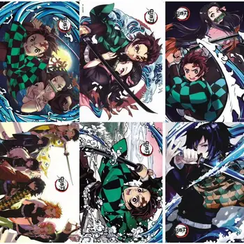 8 kos/set Anime Demon Slayer Kimetsu ne Yaiba Reliefni plakat Slika Kamado Nezuko Tanjirou nalepka plakati za darila