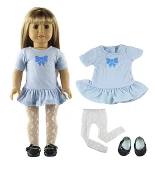 1 Nastavite Modra Lepa Princesa Obleko Obleko Lutka Obleko za 18 inch lutka obleko A42