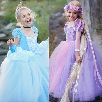 Pepelka Dekleta Obleko Praznična Noša Otroci Obleke Za Dekleta Elsa Obleke Vestidos Otrok Sneguljčica Princess Rapunzel Obleko Aurora