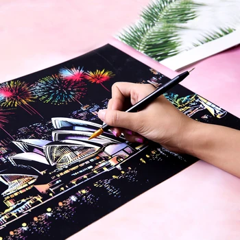 Slikarstvo dekorativne barve Strganje risanje papir iz nič na svetu Turizma slike doma dekor darilo za rojstni dan