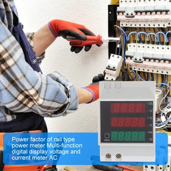 D52-2047 Din Rail Ampermeter Voltmeter Napetost Test Enostavno Izvajanje Aktivne Faktor Moči Časa, Energije Lahki Pripomočke