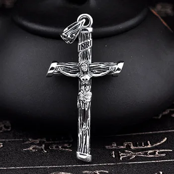 S925 čistega srebra tri-dimenzionalni Jezusa Kristusa križ obesek za človeka, moda, moška osebnost obesek retro Tajski srebrni nakit