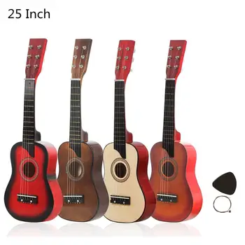 25 Palčni Basswood Akustično Kitaro, s Pick Strune Igrača Kitaro za Otroke in Začetnike