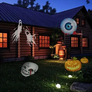 6 Vzorec Nepremočljiva Prostem Led Božič Halloween Luči Snežinka Logotip Projekcija Svetilke Vrtne Svetilke Dekor Film Luči