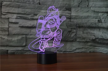 3D Gasilec namizne Svetilke LED USB Touch Lučka AAA baterija Napaja 7 Barva Spreminja gasilskimi Noč Svetlobe Postelji Dekor Svetlobe Darila