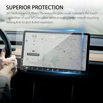 Dropshipping 15-palčni Avto Zaslon Patron Jasno Kaljeno Steklo Screen Protector za Tesla Model 3 Navigacija Varstvo