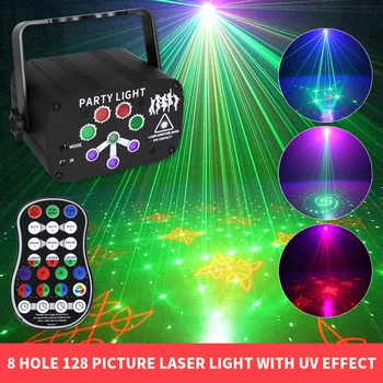 60 v 1 Mini LED Laser Projektor lahki Prenosni Premikanje Glas Daljinski upravljalnik Projekcija Pisane luči Za Disco Fazi