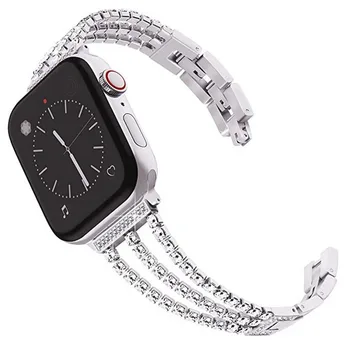 Nove Ženske Diamantno Zapestnico Trak za Apple Watch nakit band 38 mm 42mm 40 mm 44 iWatch Serije 5 4 3 Nerjavečega Jekla Šport