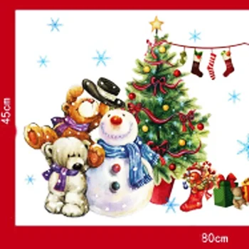 DIY Božič dom dekor stenske nalepke okno nalepke Snežaka medved okno nalepke Božič stenske nalepke za otroke sobe