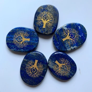 Naravna Modra Lapis Lazuli Družinsko Drevo Življenja Palm Kamen za Meditacijo Palmstone Duhovno Zdravljenje Kristali Doma Dekor 1pc