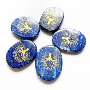 Naravna Modra Lapis Lazuli Družinsko Drevo Življenja Palm Kamen za Meditacijo Palmstone Duhovno Zdravljenje Kristali Doma Dekor 1pc